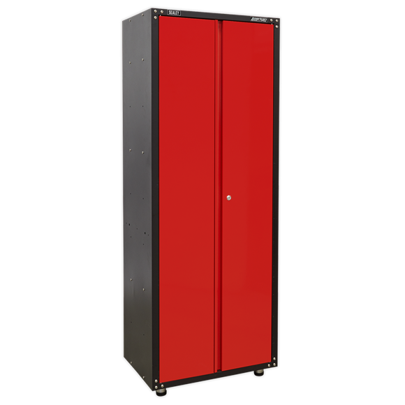 Sealey American Pro APMS80COMBO2 Storage System 2.6m Professional Red & Black Custom Workshop Garage - Worktop / Ball-bearing drawers / cabinets / peg boards / cupboards / locks