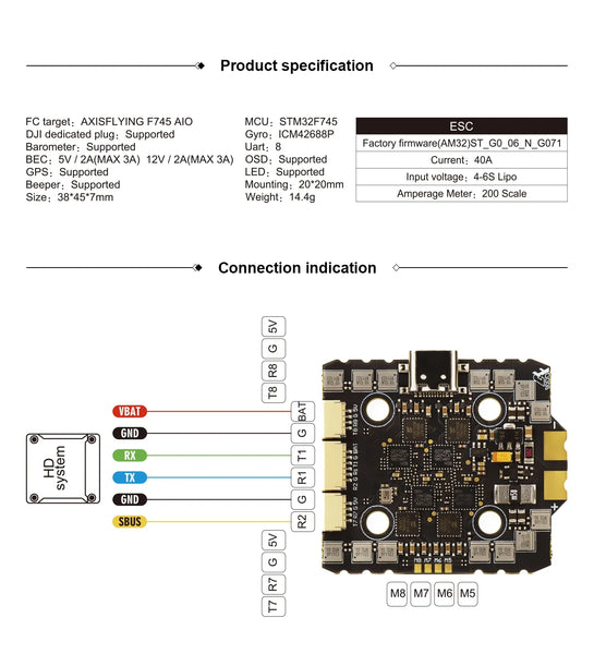 AxisFlying ARGUS 40A + F745 AIO Stack (4-6S)
