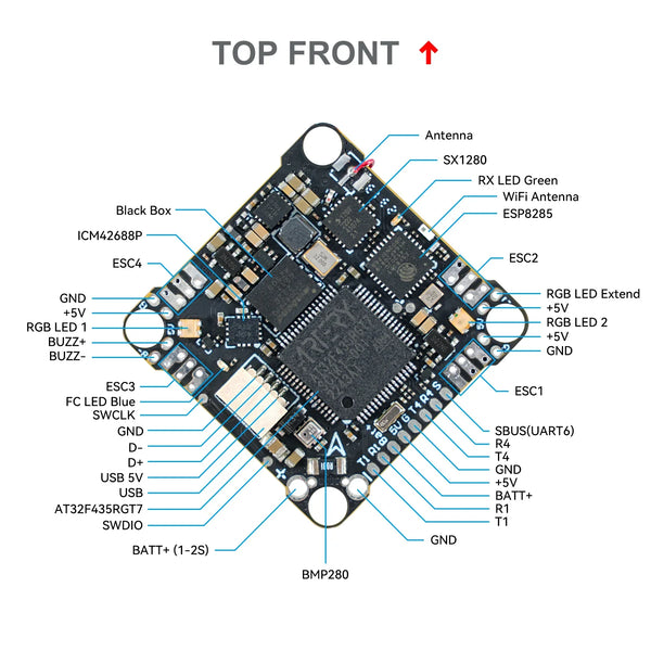 F4 1S 12A AIO Brushless Flight Controller V3