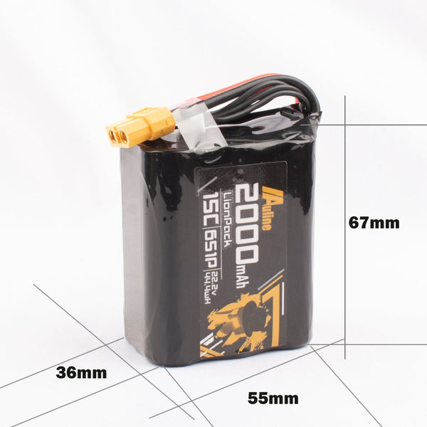 AuLine 2000mAh 6S 22.2V 15C XT60 18650 Li-Ion Battery