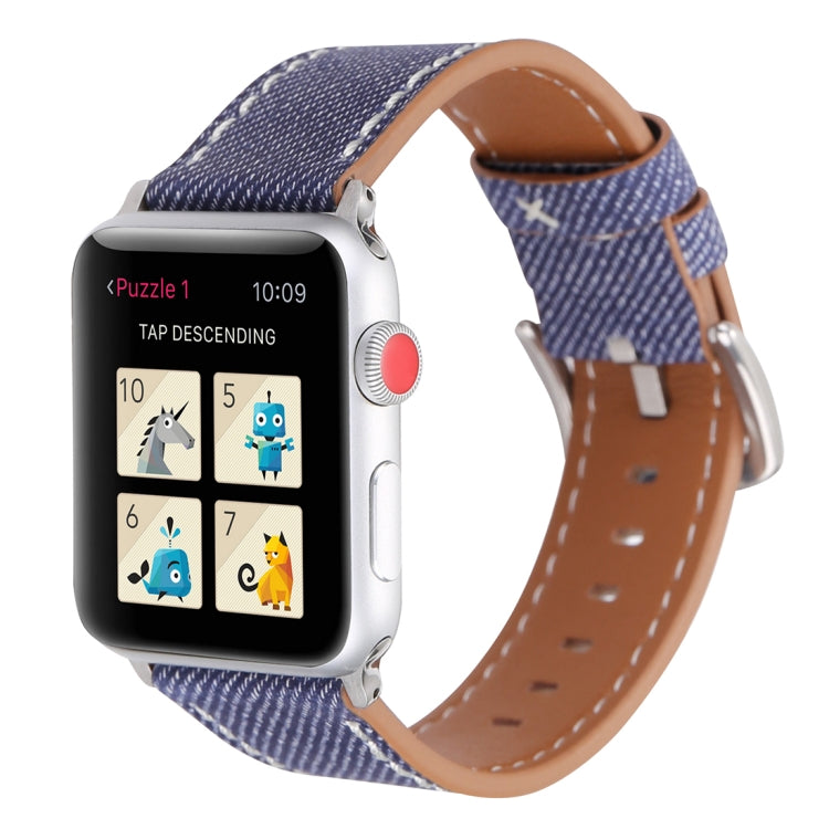 For Apple Watch Ultra 49mm&Watch Ultra 2 49mm / Series 10 46mm / 9&8&7 45mm / SE 3&SE 2&6&SE&5&4 44mm / 3&2&1 42mm Simple Fashion Genuine Leather Cowboy Pattern Watch Band