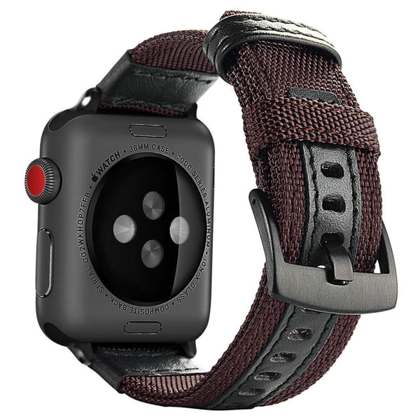 Jeep Style Nylon Wrist Watch Band with Stainless Steel Buckle for Apple Watch Series 3 & 2 & 1 42mm, 42mm