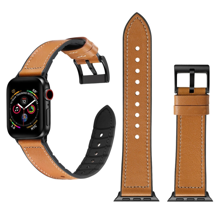 Solid Color TPU + Stainless Steel Watch Band for Apple Watch Series 7 45mm / 6 & SE & 5 & 4 44mm / 3 & 2 & 1 42mm