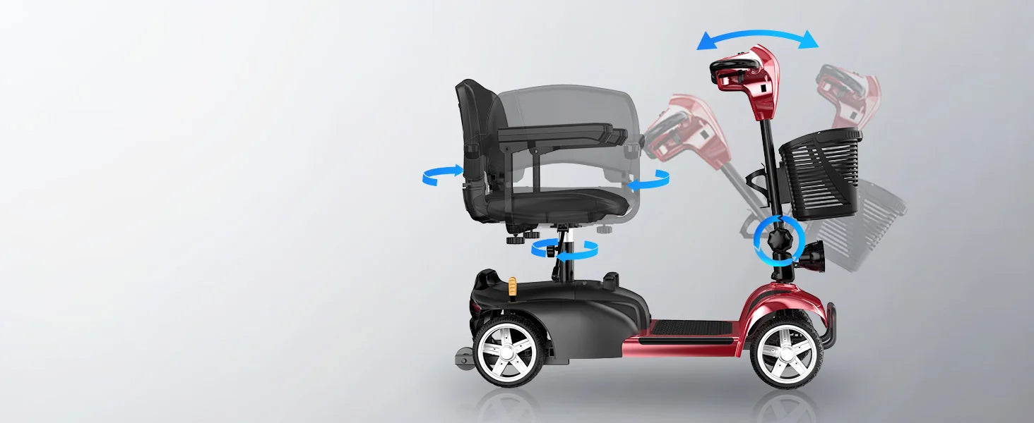 iscooter X02 Electric Mobility Scooter - 250W Power | 12Ah Battery | 5Mph Speed | 12Mi Range - One Size - Escooter Clinic