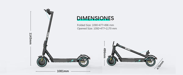 RCB R17 Electric Scooter, 350W Motor, Speed up to 25 km/h, 30 km of autonomy, 8.5" Solid Tire, Maximum Load 120 kg, Dual Braking