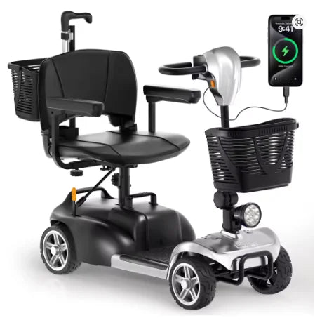 iscooter X02 Electric Mobility Scooter - 250W Power | 12Ah Battery | 5Mph Speed | 12Mi Range - One Size - Escooter Clinic