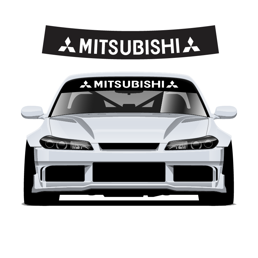 Mitsubishi Custom Vinyl Sunstrip – Universal Fit 140cm 150cm 160cm