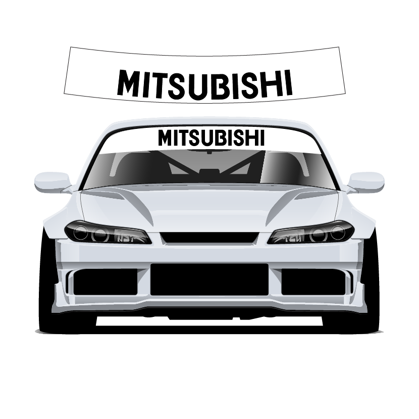 Mitsubishi Custom Vinyl Sunstrip – Universal Fit 140cm 150cm 160cm