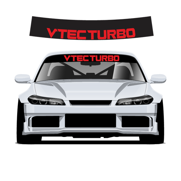 VTECH TURBO Custom Vinyl Sunstrip – Universal Fit 140cm 150cm 160cm