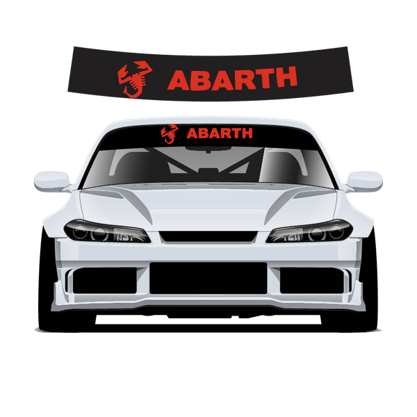 Abarth Custom Vinyl Sunstrip – Universal Fit 140cm 150cm 160cm