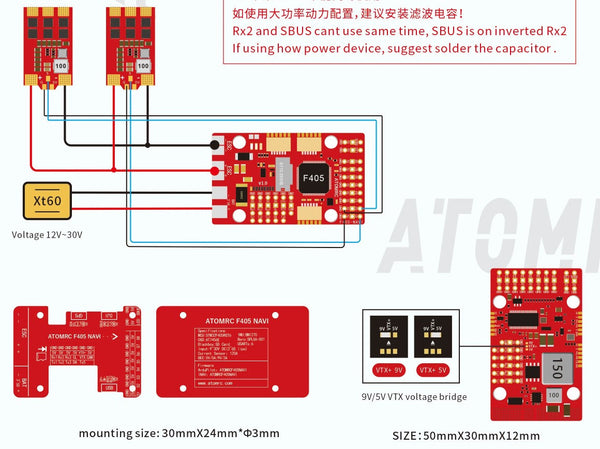AtomRC F405 Navi Fixed Wing Flight Controller