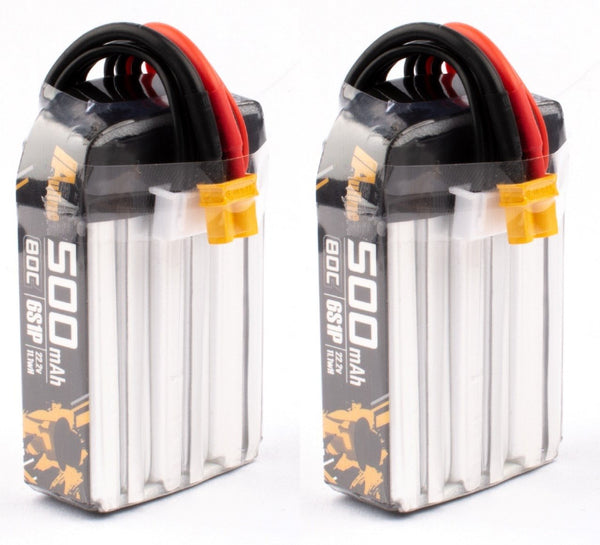 AuLine 500mAh 6S 22.2V 80C XT30 Lipo Battery (2 Pack)
