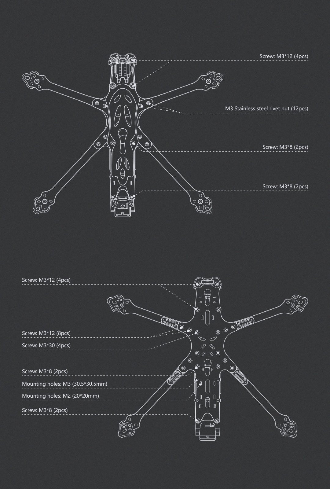 Foxeer Aura 7 Quadcopter Frame