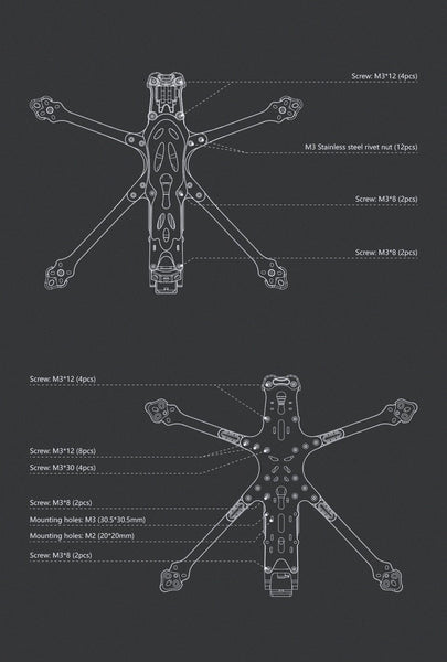 Foxeer Aura 7 Quadcopter Frame