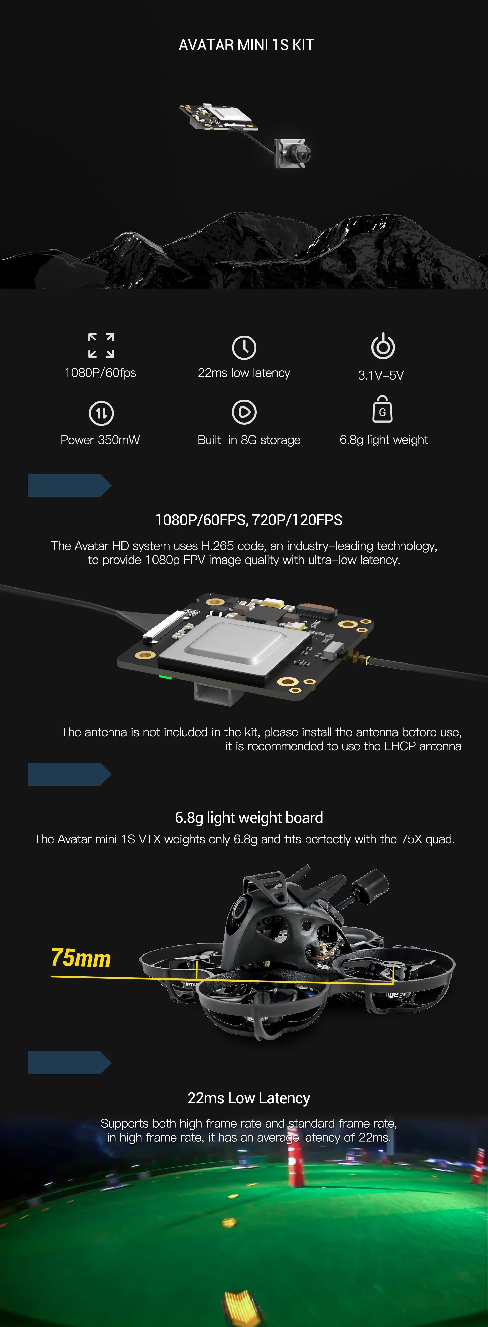 Walksnail Avatar 1S Mini HD FPV Kit