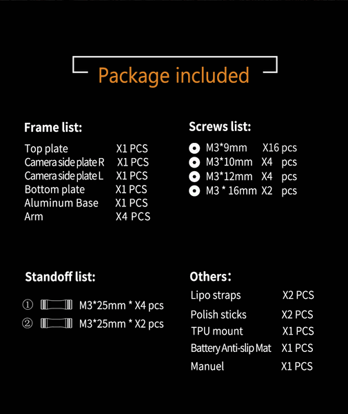 Axis Manta 5 TrueX Freestlye Quadcopter Frame