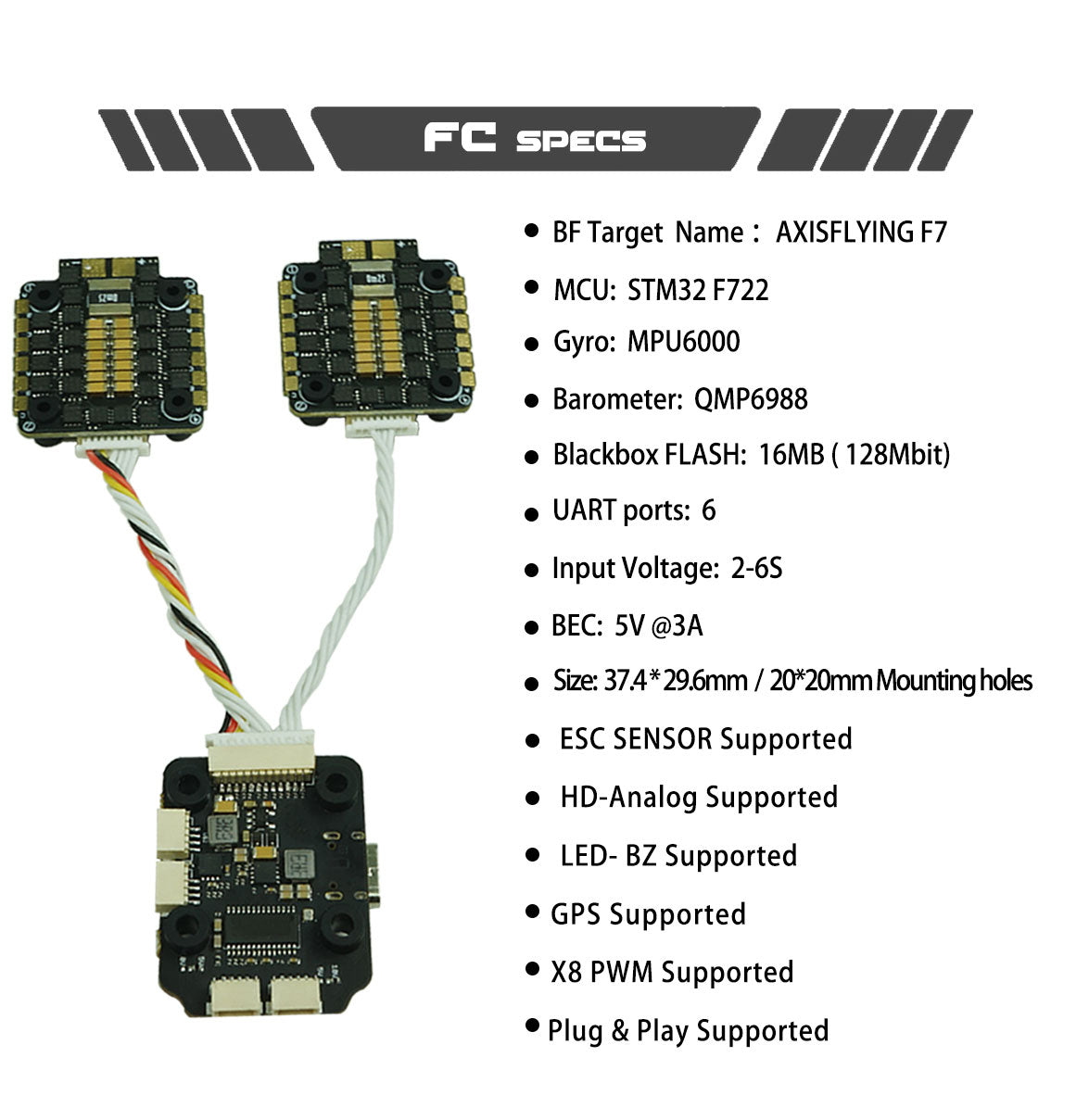 Axis Flying iStack F722 Flight Controller