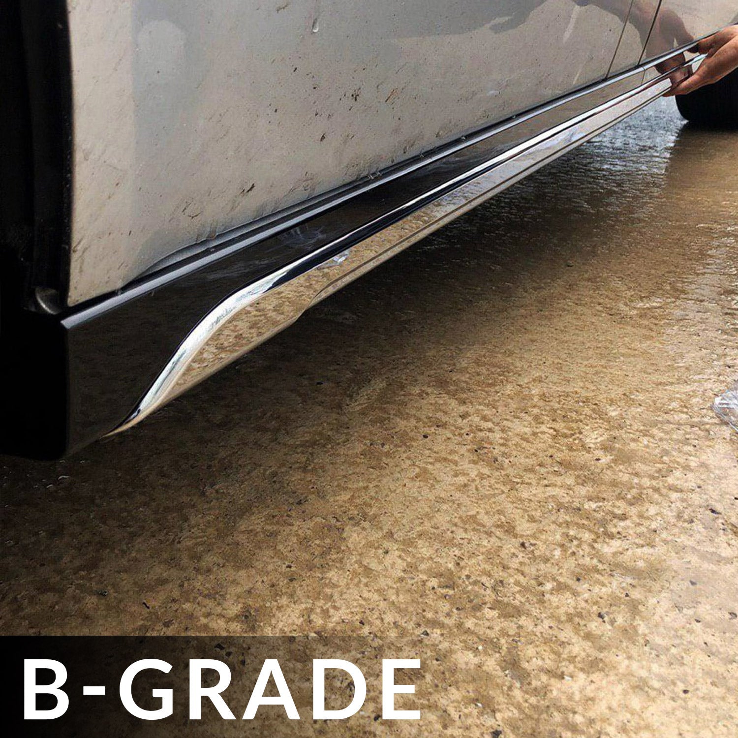 For VW T5, T5.1 SWB Side Skirts Deep Black Plastic Painted and Ready to Fit (B-Grade)