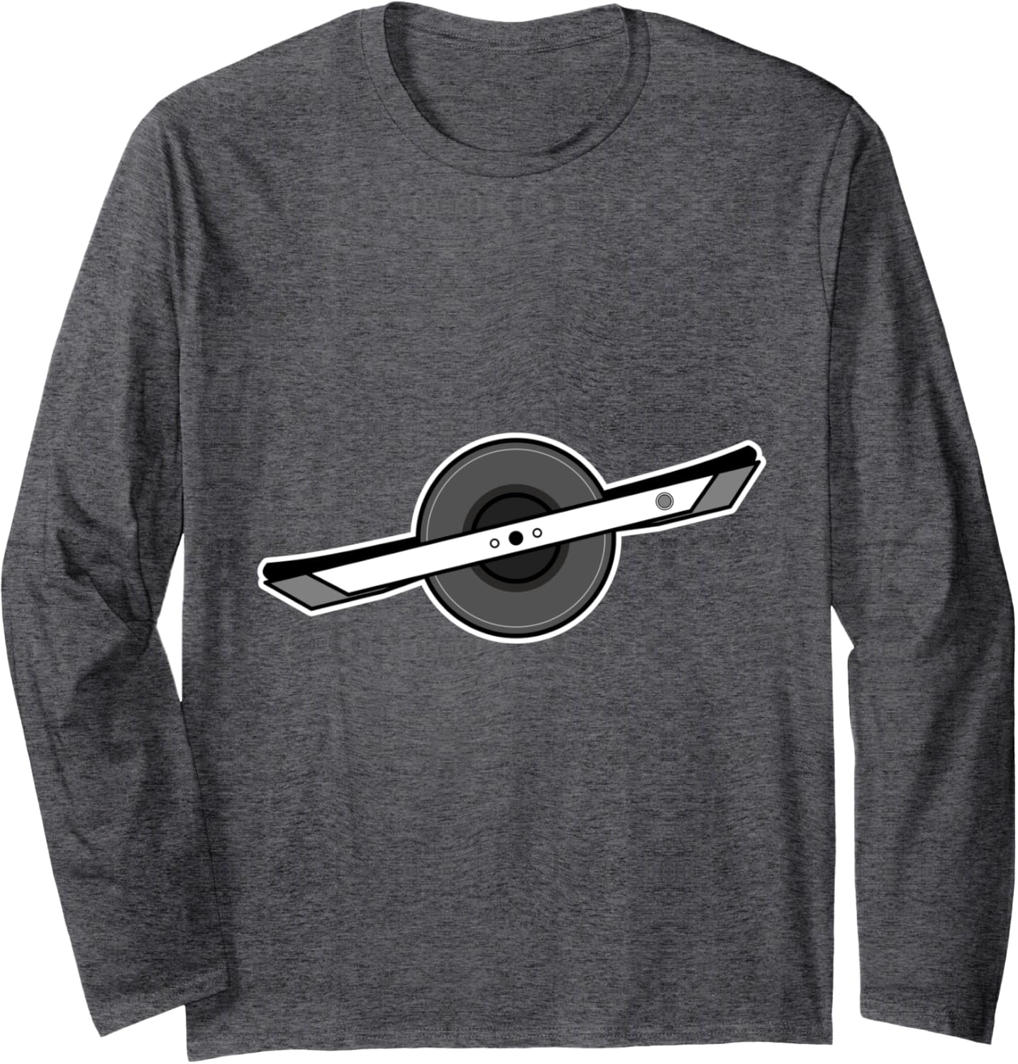 One wheel minimalist onewheel white design. Float apparel Long Sleeve T-Shirt