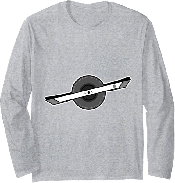 One wheel minimalist onewheel white design. Float apparel Long Sleeve T-Shirt