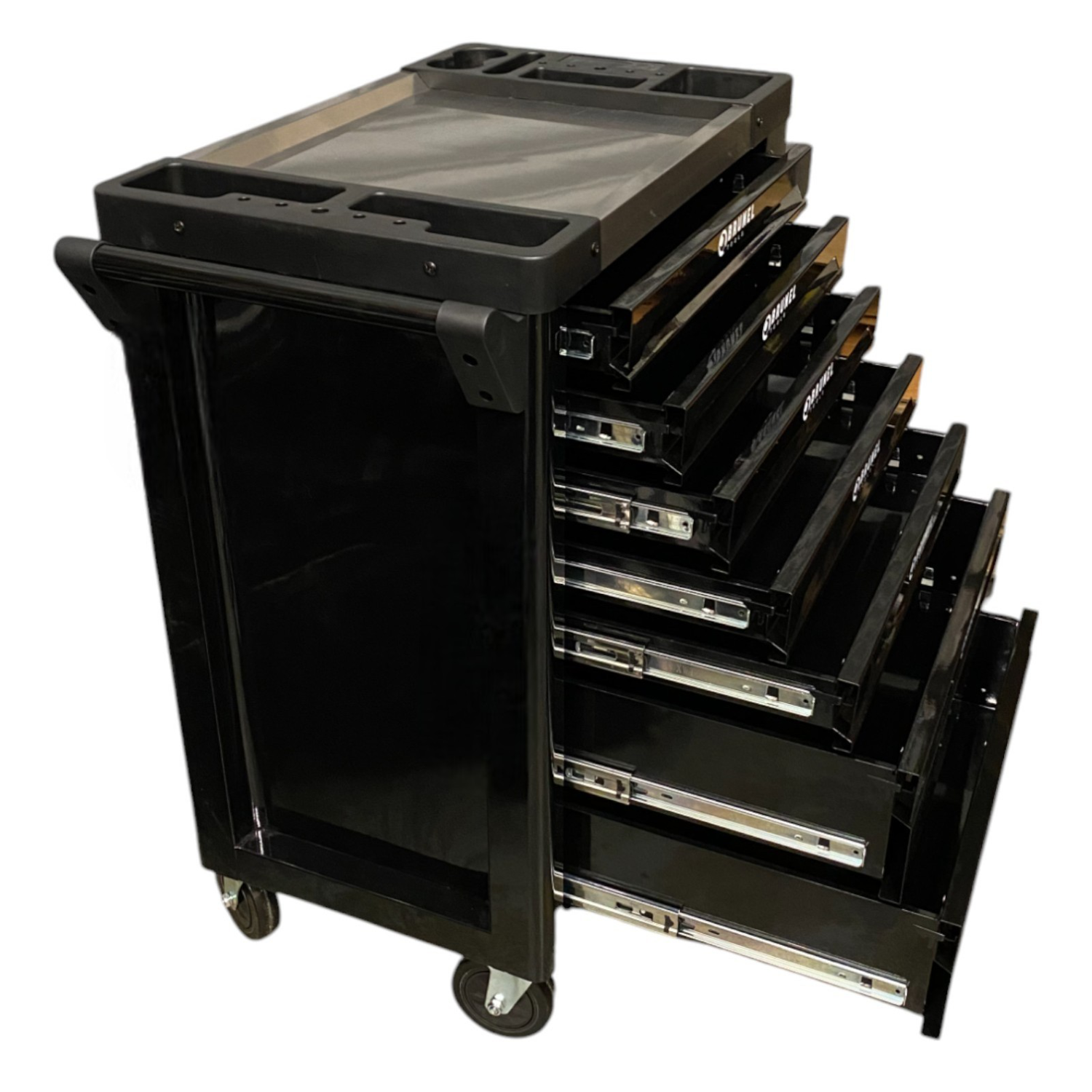 BRUNEL Tools 7 Drawer Caster Mounted Roller Tool Chest Cabinet with 6 Fully Stocked Drawers - 249 Pieces - Black