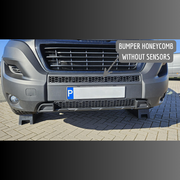 For Vauxhall Movano Bumper Honeycomb Grille - Matte Black, No Parking Sensors