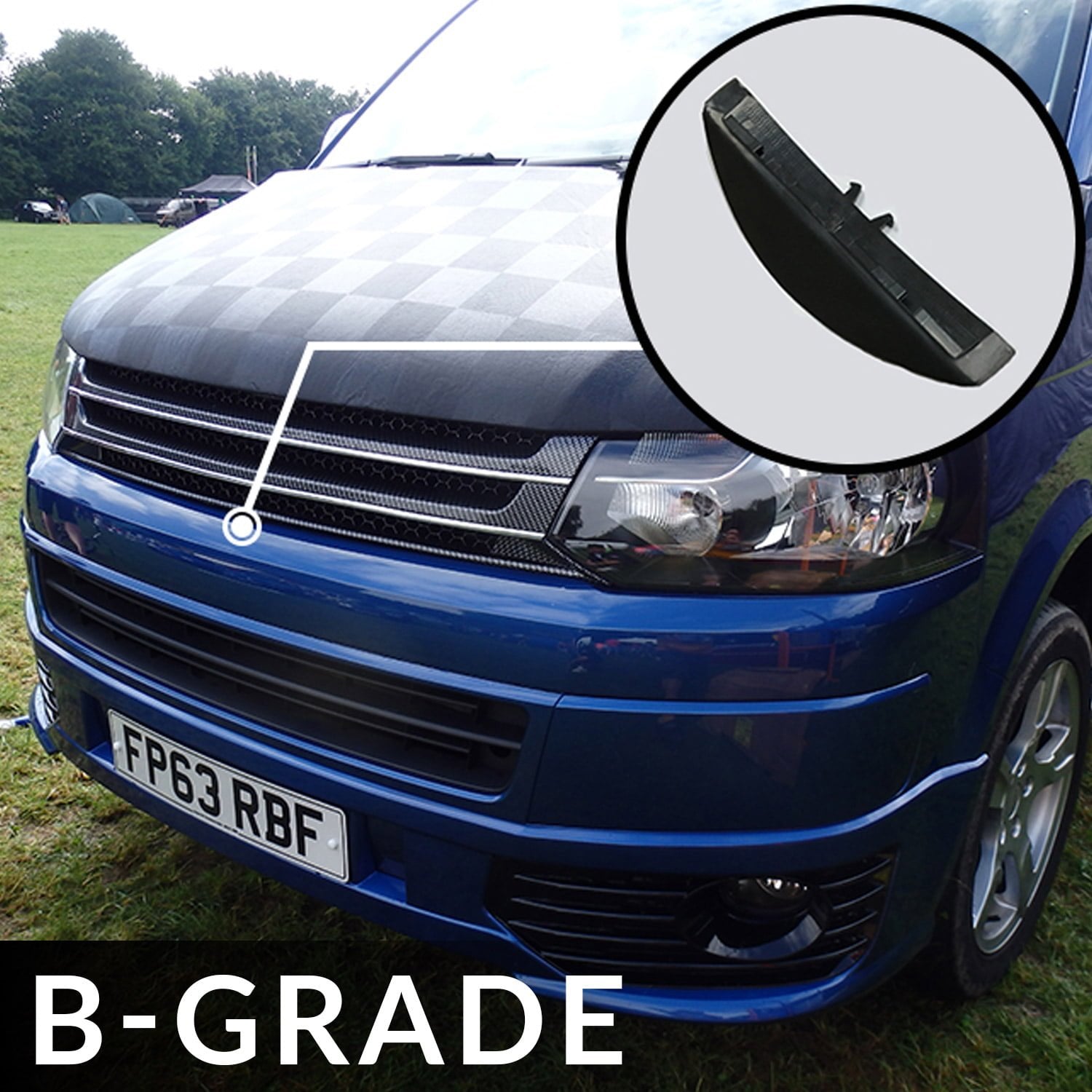 For VW T5.1 Silver Carbon Badgeless Grille *Clearance* [B Grade]