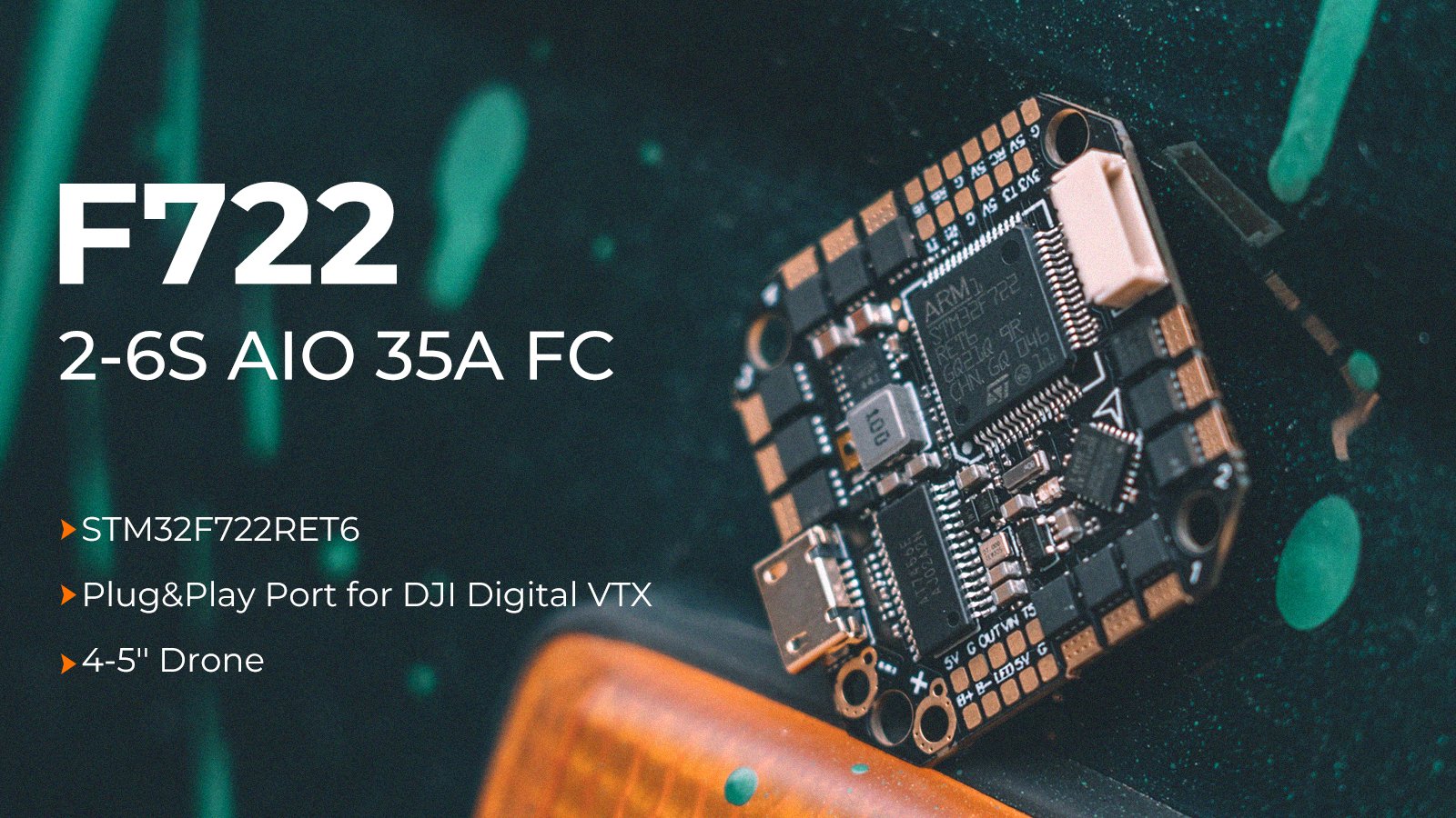 BetaFPV F722 35A AIO (BlHeli_S) 2-6S Brushless Flight Controller