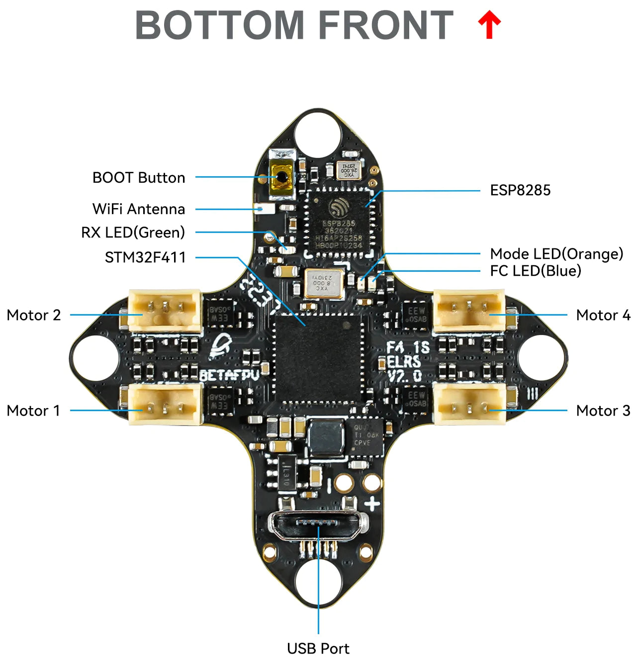 BetaFPV F4 1S 5A AIO Brushless Flight Controller V3 (ELRS 2.4G)