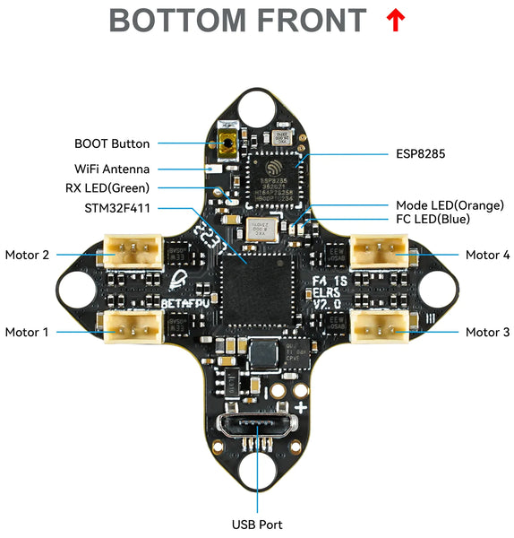 BetaFPV F4 1S 5A AIO Brushless Flight Controller V3 (ELRS 2.4G)