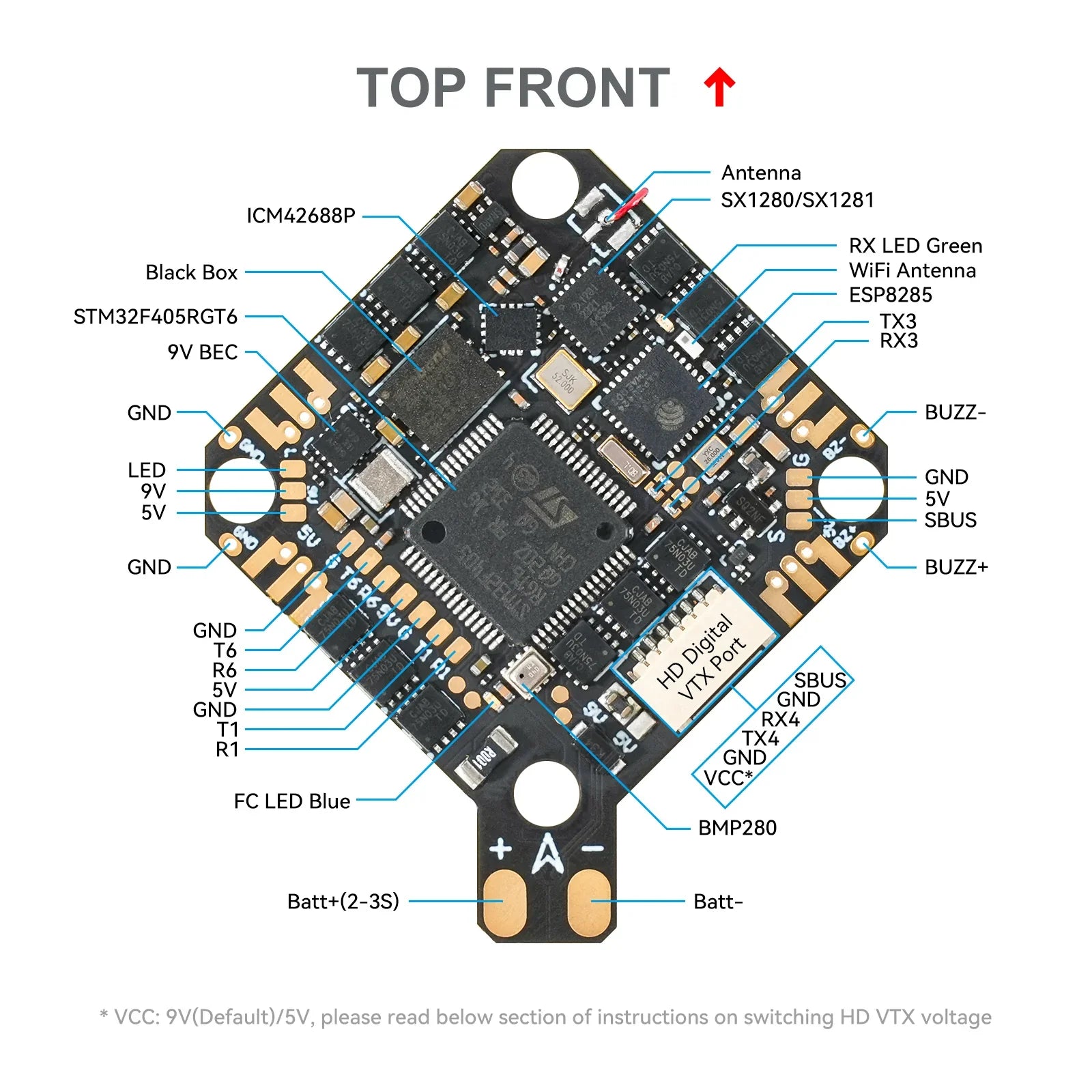 BetaFPV F4 2-3S 20A AIO Flight Controller