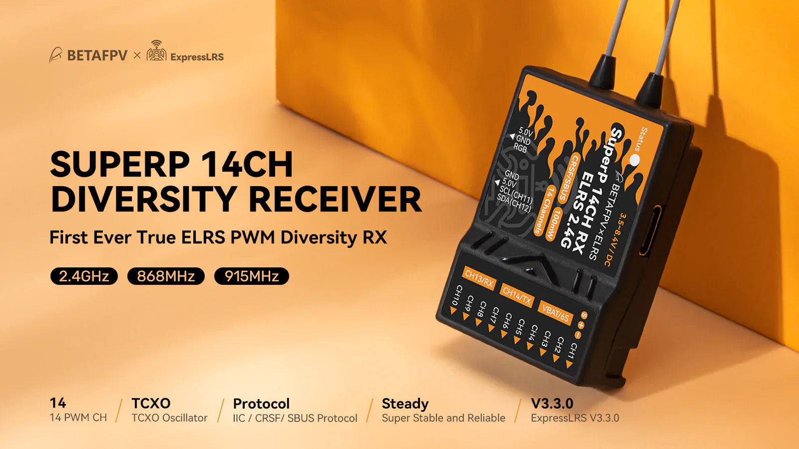 BetaFPV SuperP 14CH ELRS Diversity Receiver