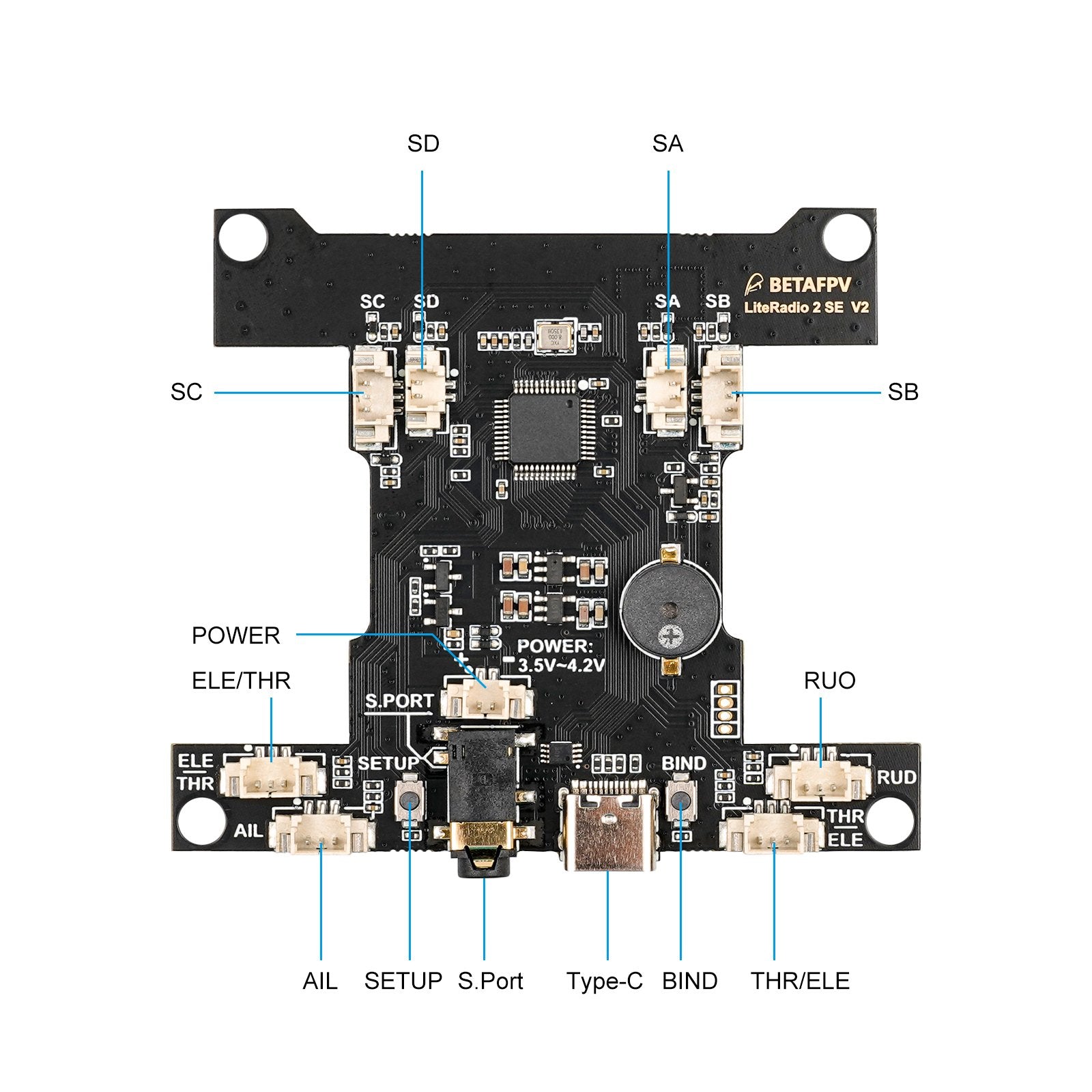 BetaFPV LiteRadio 2 SE ELRS Radio Transmitter Main Board