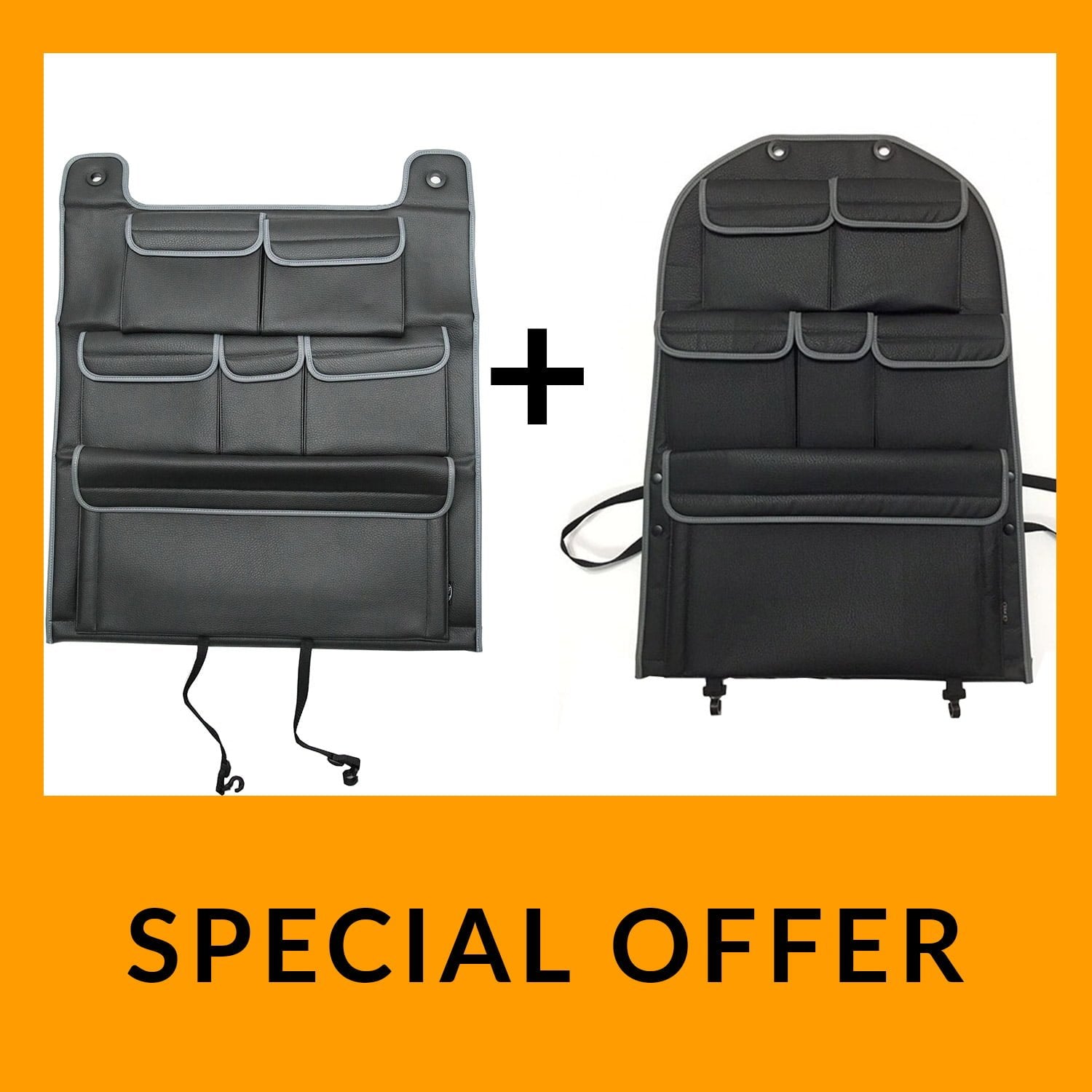 For VW T5 T5.1 Transporter Campervan Leatherette Back Seat Organiser Single + Double