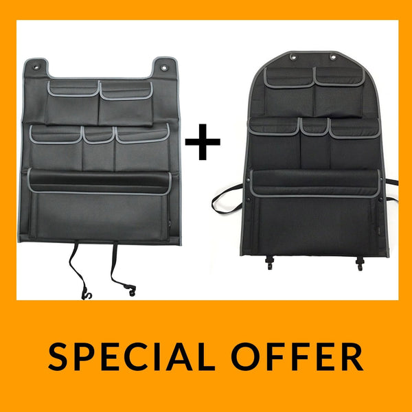 For VW T5 T5.1 Transporter Campervan Leatherette Back Seat Organiser Single + Double