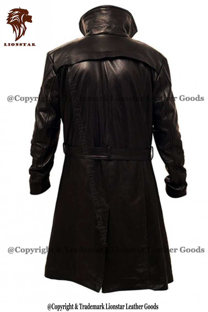 Lionstar Blade Runner Men's Cowhide Leather Trench Coat (Fur Lined)