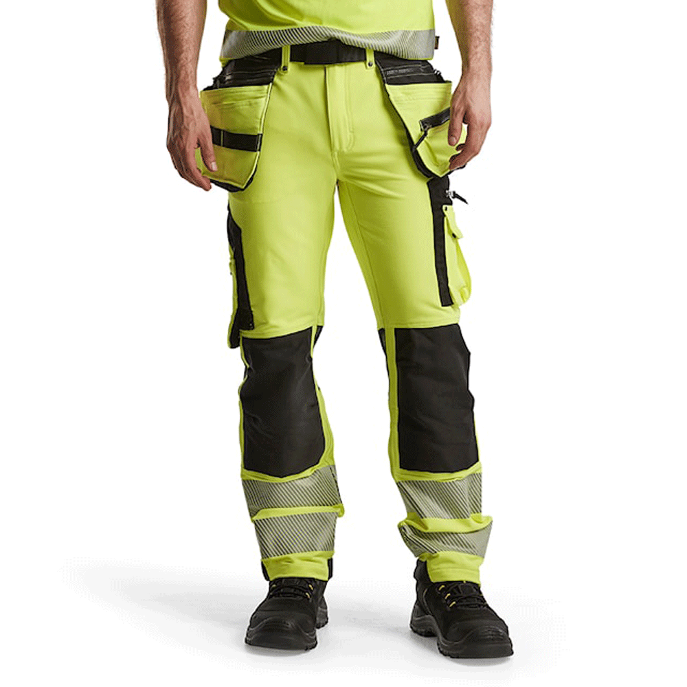 Blaklader 1997 Hi-Vis 4-Way Stretch Holster Pocket Kneepad Work Trousers 36" Waist Short Leg D96