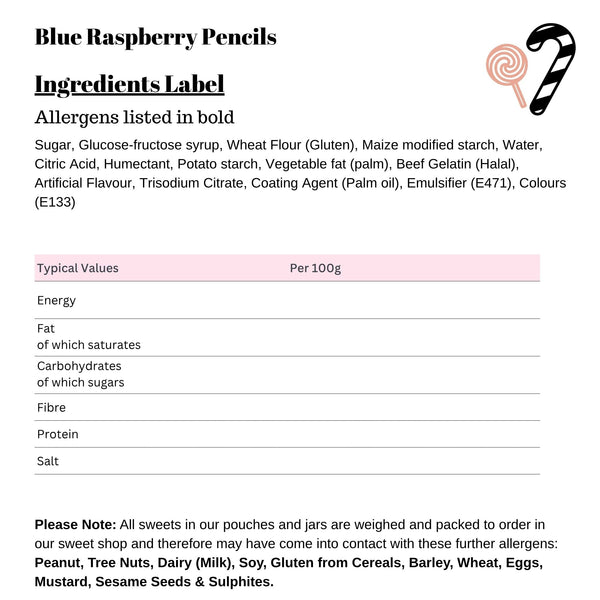 Blue Raspberry Pencils