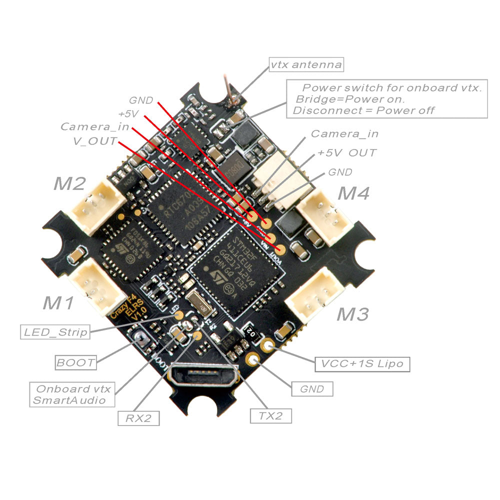 Happymodel CrazyF4 ELRS 868Mhz AIO Flight Controller