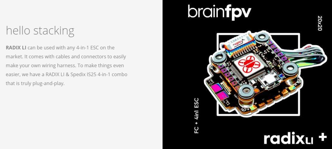 BrainFPV Radix Li 20x20 Flight Controller
