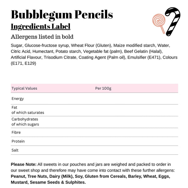 Bubblegum Pencils