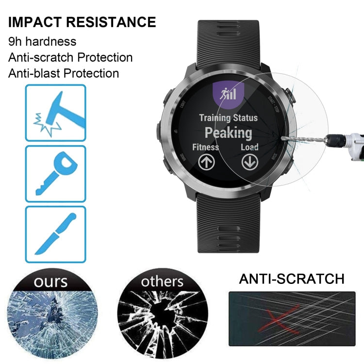 2 PCS ENKAY Hat-Prince for  Garmin Forerunner 645 0.2mm 9H Surface Hardness 2.15D Curved Edge Tempered Glass Screen Protector