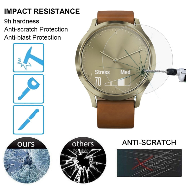 2 PCS ENKAY Hat-Prince for Garmin Vivomove HR Smart Watch 0.2mm 9H Surface Hardness 2.15D Explosion-proof Tempered Glass Screen Film, For Garmin Vivomove HR