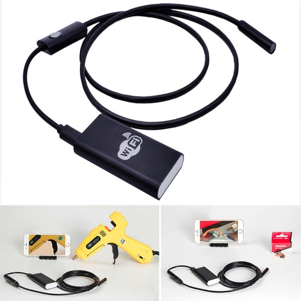 1.0MP HD Camera 30m Wireless Distance Metal WiFi Box Waterproof IPX67 Endoscope Snake Tube Inspection Camera with 6 LED for Android & iOS, Length: 1m, Lens Diameter: 9mm, Length: 1m