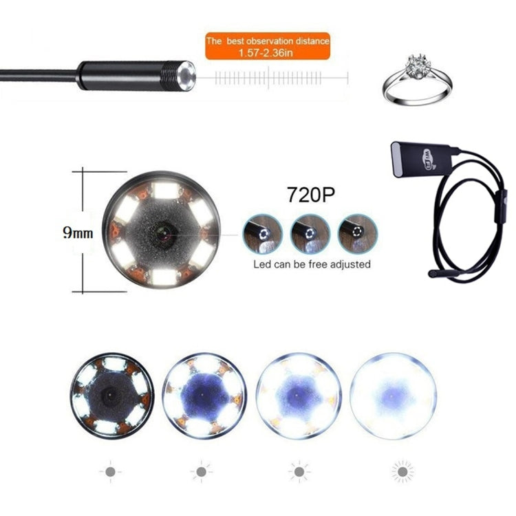1.0MP HD Camera 30m Wireless Distance Metal WiFi Box Waterproof IPX67 Endoscope Snake Tube Inspection Camera with 6 LED for Android & iOS, Length: 1m, Lens Diameter: 9mm, Length: 1m