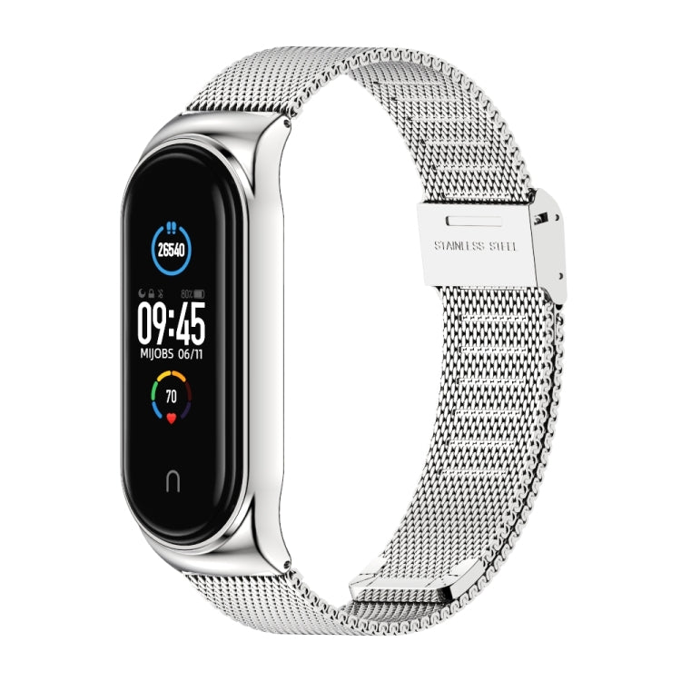 Mijobs Milan CS Screwless Buckle Metal Watch Band Case for Xiaomi Mi Band 3 & 4 & 5 & 6, Host not Included