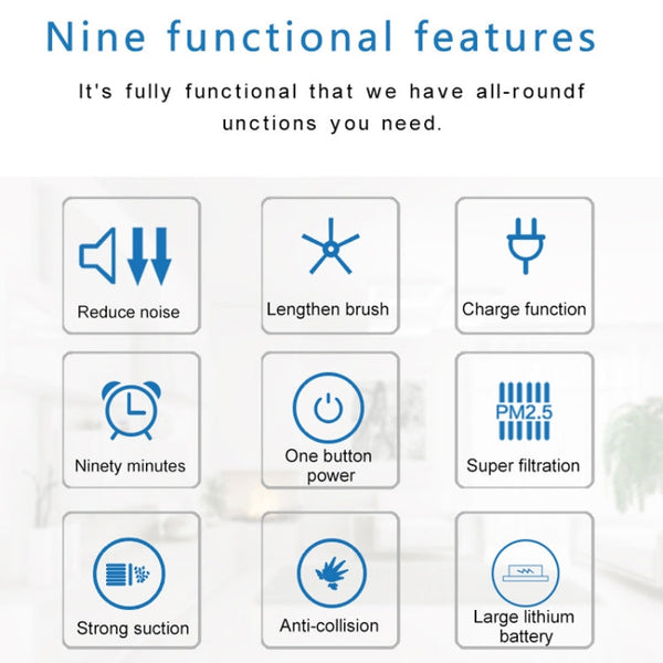 1800Pa Large Suction Smart Household Vacuum Cleaner Clean Robot