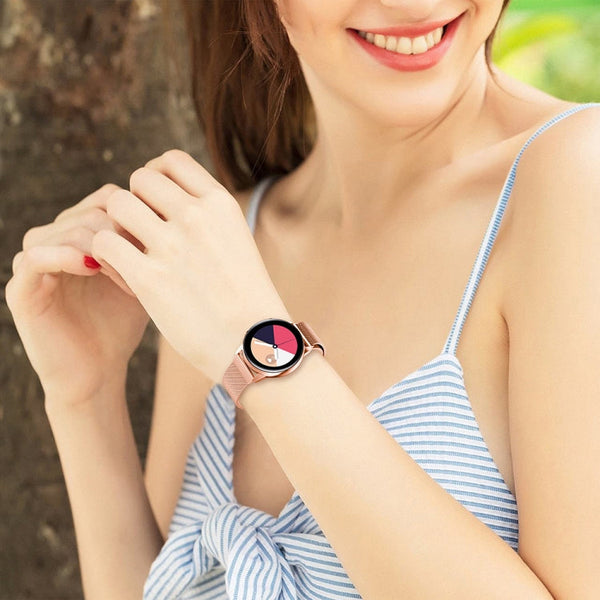 Milanis Magnetic Stainless Steel Mesh Wrist Strap WatchBand for Galaxy Watch Active 20mm