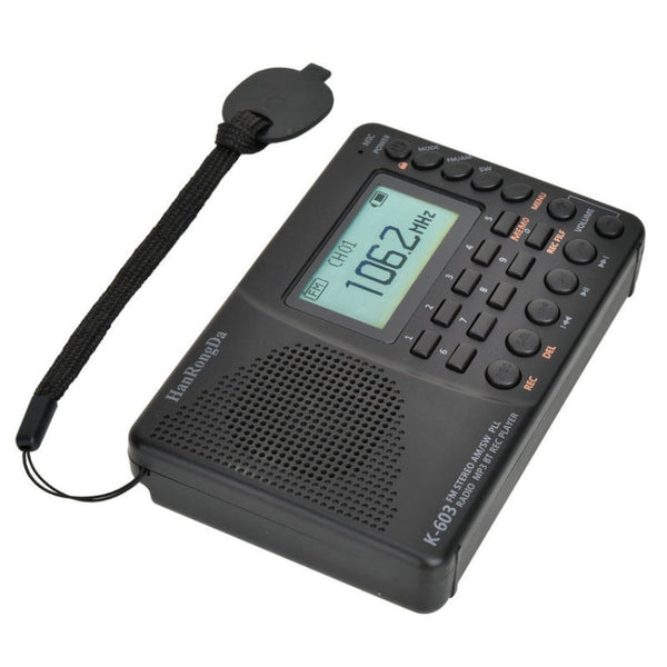 K-603 Portable FM / AM / SW Full Band Stereo Radio, Support BT & TF Card