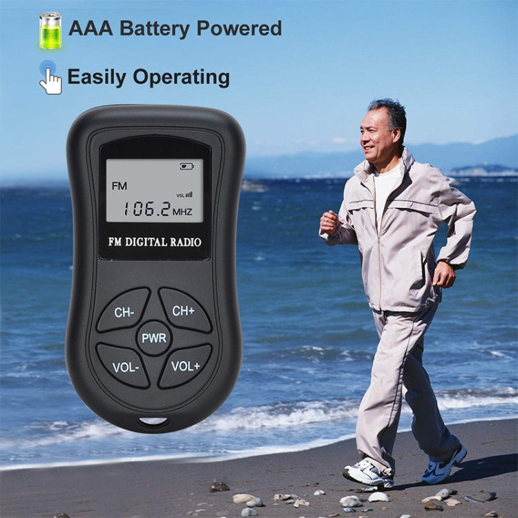 HRD-107 DSP Digital Display Portable Stereo FM Radio with Headset